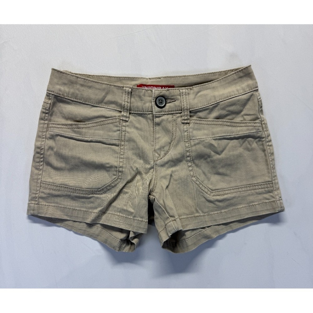 Unionbay Delaney 3" Stretch Shorts Womens 0 Beige Cotton‎ Low Rise Summer Style